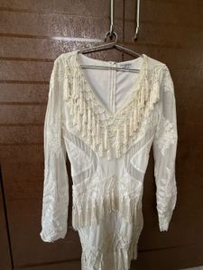 Elegant White Embroidered Gown