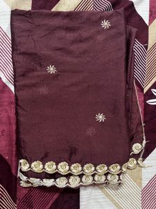 Elegant Chocolate Brown Silk-Blend Suit Set | Intr