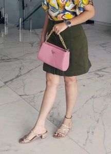 Olive Green Button-Up Mini Skirt