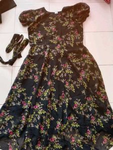 Floral Black Dress