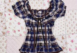 Vintage Plaid y2k cute and whimsy top