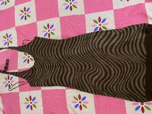 H&amp;M Brown Swirl Print Halter Neck Dress
