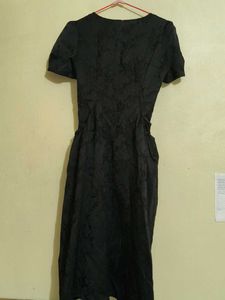 Elegant Black Jacquard Dress