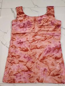 Pink &amp; Orange Tie-Dye Sleeveless Top