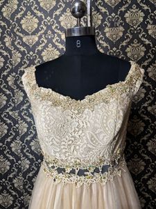 Sparkling Gold Lace Party Dress