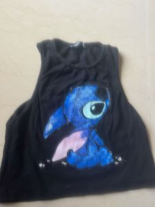 Cute Stitch Graphic Crop Tank Top