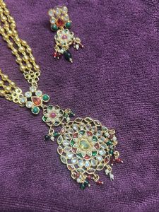 pachi , polki,pearl Necklace &amp; Earring Set