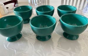 Set of 6 Teal Icecream bowls