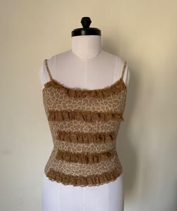 Leopard Print Ruffle Cami Top