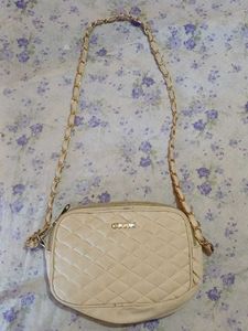 Quilted Cream Crossbody Bag