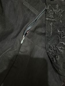 Elegant Black &amp; Red Embellished Long Top and Lahen