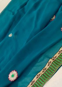 Dark Sea Green Saree buy1get1 free