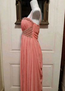 with freebies 🫶 Stunning Peach Embellished Gown