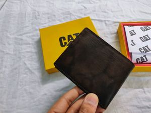 CAT LEATHER WALLET ( BROWN )