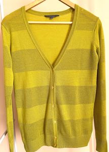 Women's Striped V-Neck Cardigan