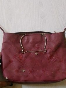 Chic Quilted Handbag with "PINK" Accent
