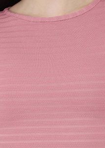 Chic Rose Pink Ribbed Mini Dress