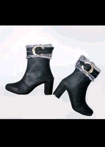 Stylish Black Faux Leather Boots