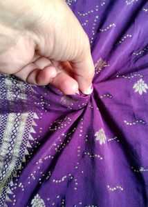 Purple pure dola Silk Saree with stone
