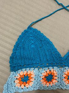 Blue Crochet Bralette
