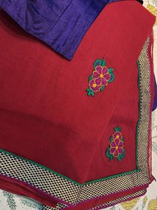 red pure cotton saree