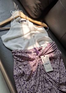 Zara Floral Print Midi Skirt