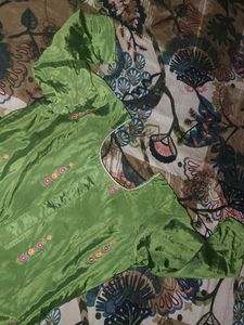 Flowy Green Silk Palazzos