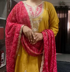 Embroidered Kurta with Dupatta