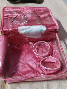 Quilted Pink Travel makeup kit Pouch