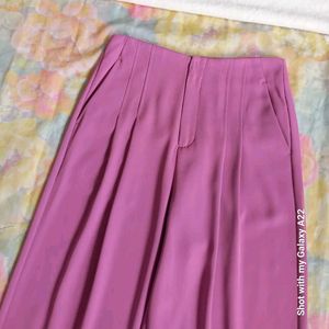 Barbie Pink Pleated Wide Leg Pants