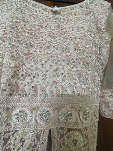 Elegant Pink Embroidered indo western gown