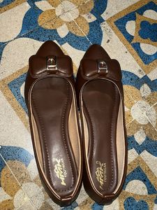 🦦Elegant Brown Bow Ballet Flats