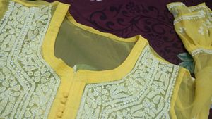 Yellow Chikankari Kurta