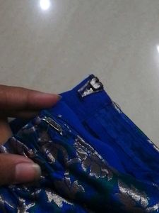 Pink And Blue Lehnaga Without Duppatta
