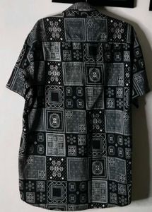 Stylish Black &amp; White Patterned Shirt