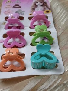 💞🎀Cute Heart Hair Claw Clips Set 6🎀💞