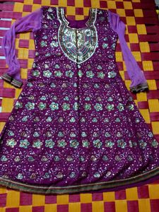 Designer Purple Kurta Set with Embellishments