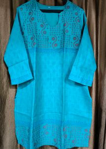 Beautiful Teal Kurti with Paisley Print