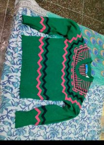 Green Fair Isle Knit Sweater