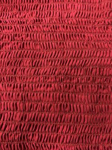 Red Smocked Puff Sleeve Top