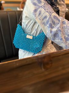 Beaded Blue Handbag