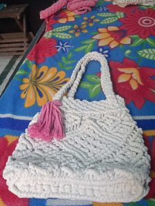 Unique Woven Handbag with Tassel