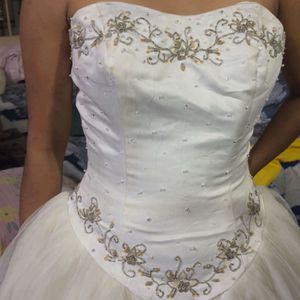 White gown with Embellishments