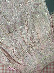 Elegant Pink Chikankari Lehenga Set