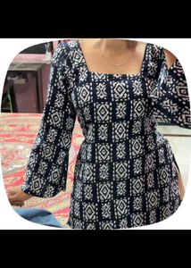 Blue Batik Print Kurta