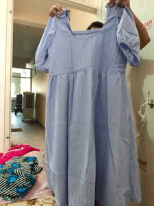 Lavender Puff Sleeve Midi Dress