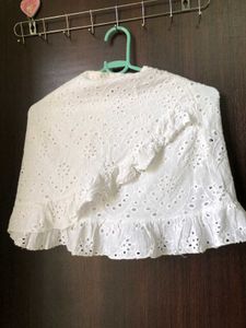 White Eyelet Ruffle Skirt