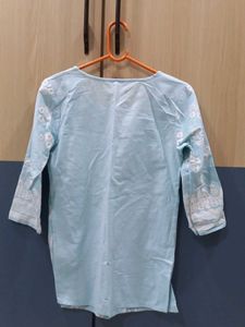 Light Blue Embroidered Kurta