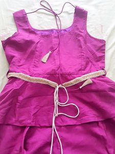 Diwali Discount Purple Embroidered Peplum Top