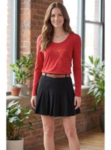 Red Long Sleeve Lace Details Top
